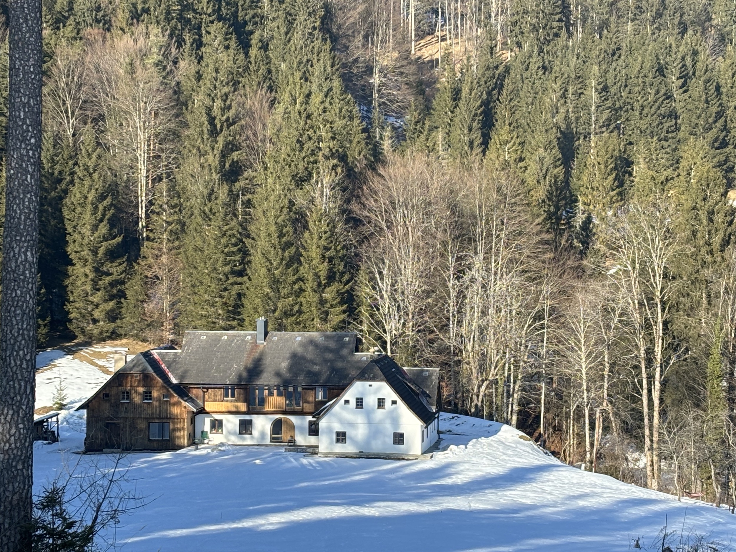 Alpines Design Chalet Amerikaner Hinterbreiteneben winter aussenansicht 13