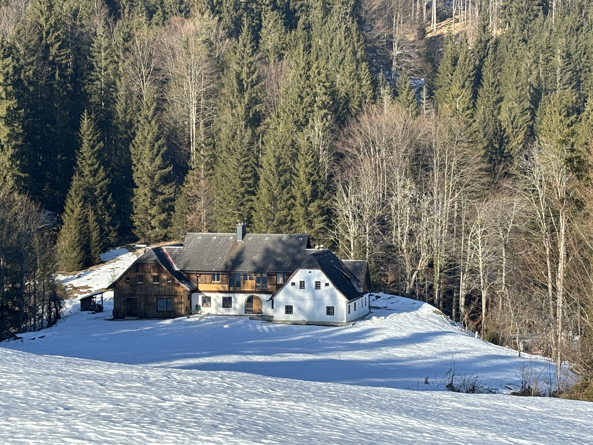 Alpines Design Chalet Amerikaner Hinterbreiteneben winter aussenansicht 16